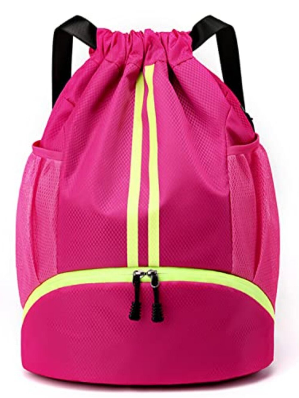 Waterproof Drawstring Backpack with Ball and Shoe Compartment for Gym